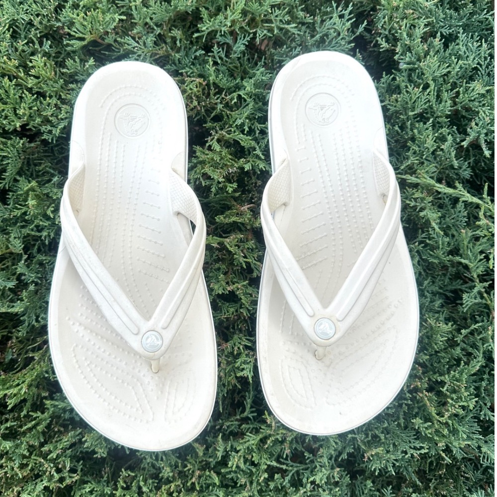 Crocs Crocband Flip Flop Sandals Unisex Size M8 W10 White